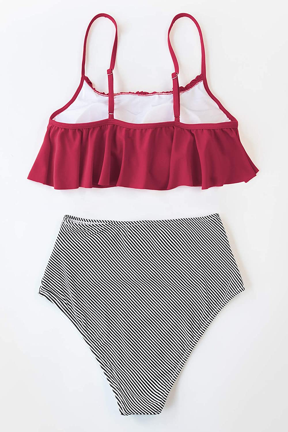 CUPSHE Women's High Waisted Falbala Bikini Set