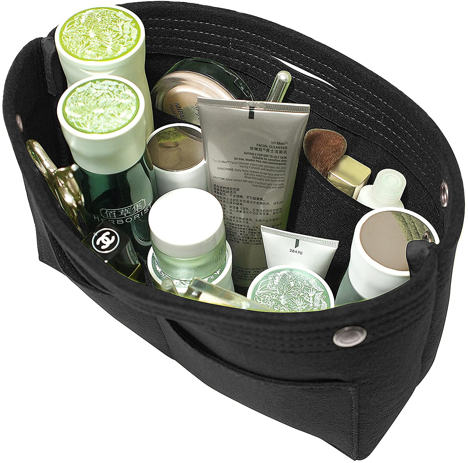 TOPHOME Insert Handbag Organizer Bag in Bag Cosmetic Storage Makeup Bag Organizers Felt Container Organizer Storage Organizing Home Girl Handbag Grey