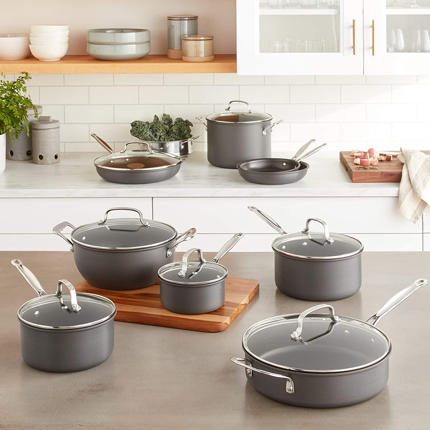 Cuisinart Chef's Classic Non-Stick Hard Anodized, 17 Piece Set, Black - JOY2ESpree