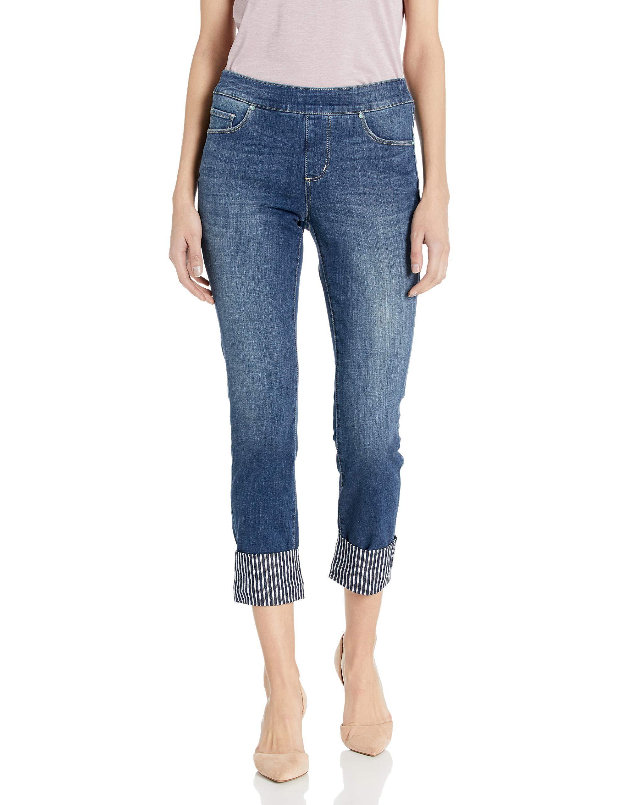 Jag Jeans Women's Lewis Straight Pull on Crop W/Contrast Cuff Jean