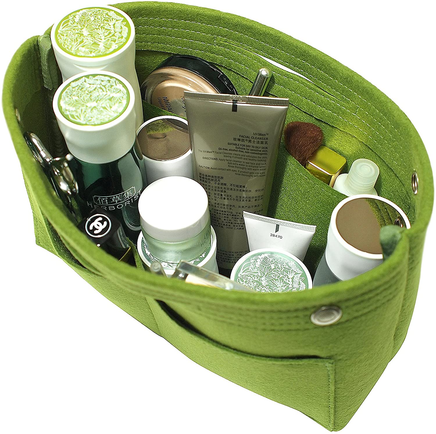 TOPHOME Insert Handbag Organizer Bag in Bag Cosmetic Storage Makeup Bag Organizers Felt Container Organizer Storage Organizing Home Girl Handbag Grey