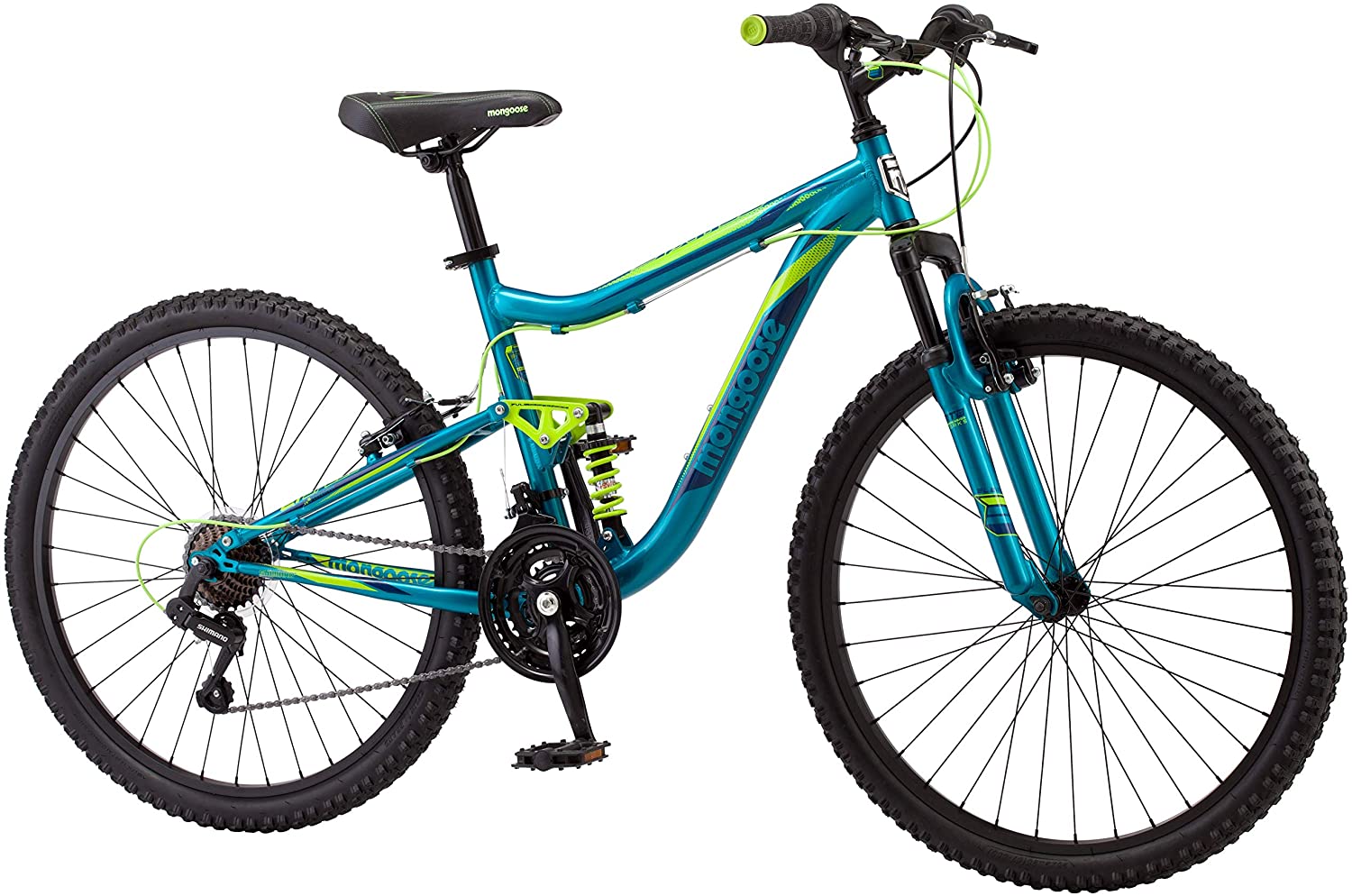 Mongoose Status 2.2 Mens and Womens Mountain Bike, 26-Inch Wheels, 21-Speed Shifters, Aluminum Frame, Front Suspension,a Black/Red