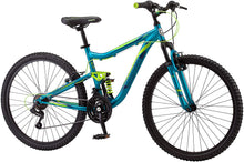 
                        
                          Load image into Gallery viewer, Mongoose Status 2.2 Mens and Womens Mountain Bike, 26-Inch Wheels, 21-Speed Shifters, Aluminum Frame, Front Suspension,a Black/Red
                        
                      