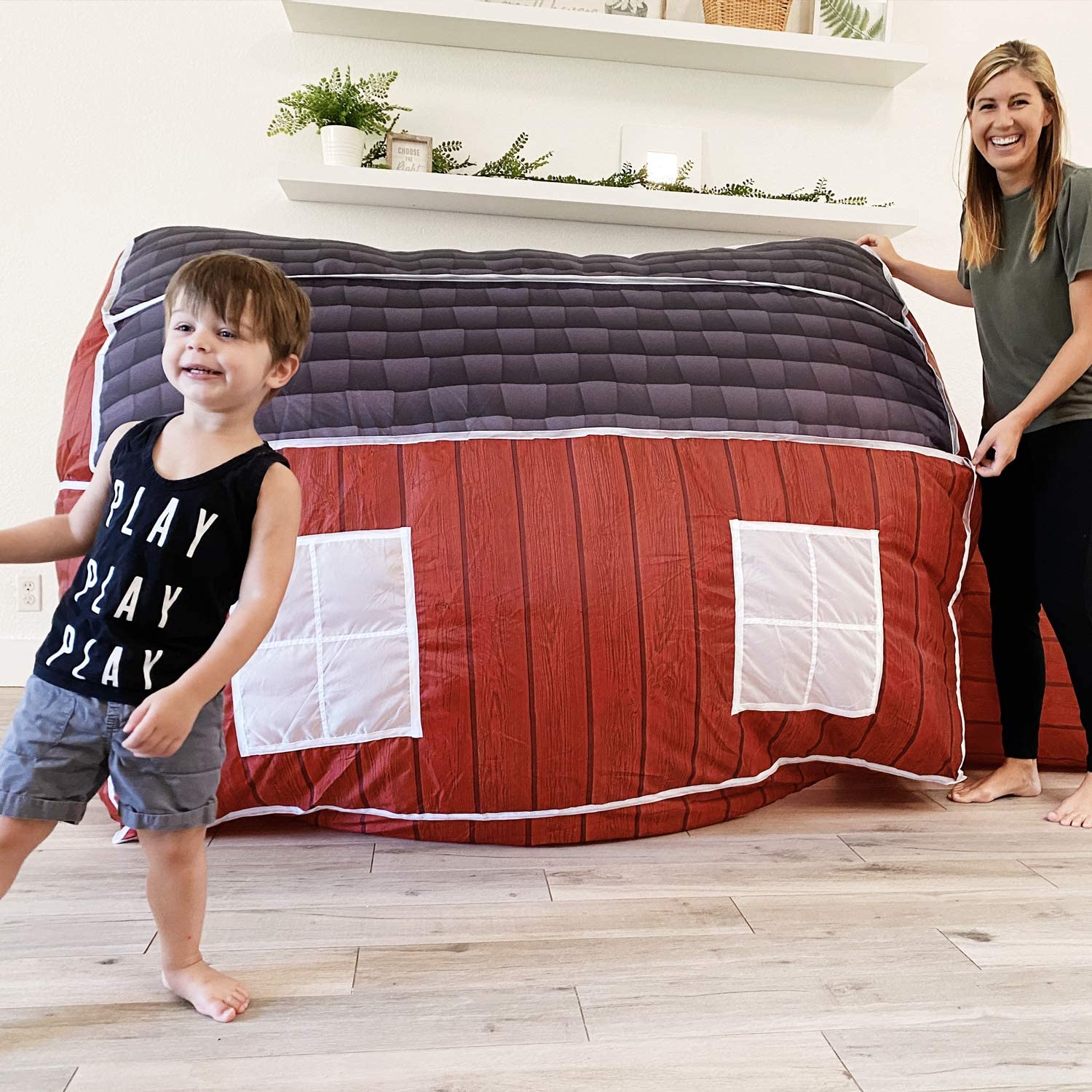 The Original AirFort Build A Fort in 30 Seconds, Inflatable Fort for Kids (Ocean Camo)