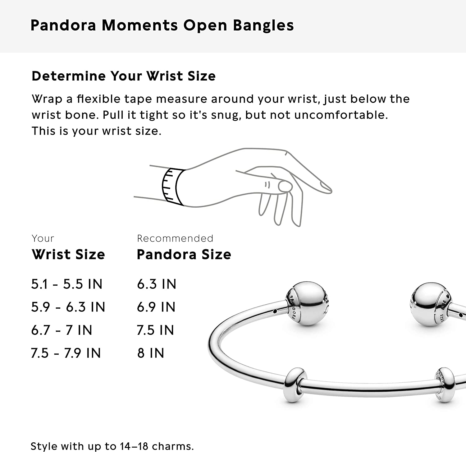 Pandora Jewelry Silver Open Bangle Sterling Silver Bracelet - JOY2ESpree