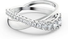 
                        
                          Load image into Gallery viewer, SWAROVSKI Women's Twist Ring Collection, Rhodium Finish, Clear Crystals - JOY2ESpree
                        
                      
