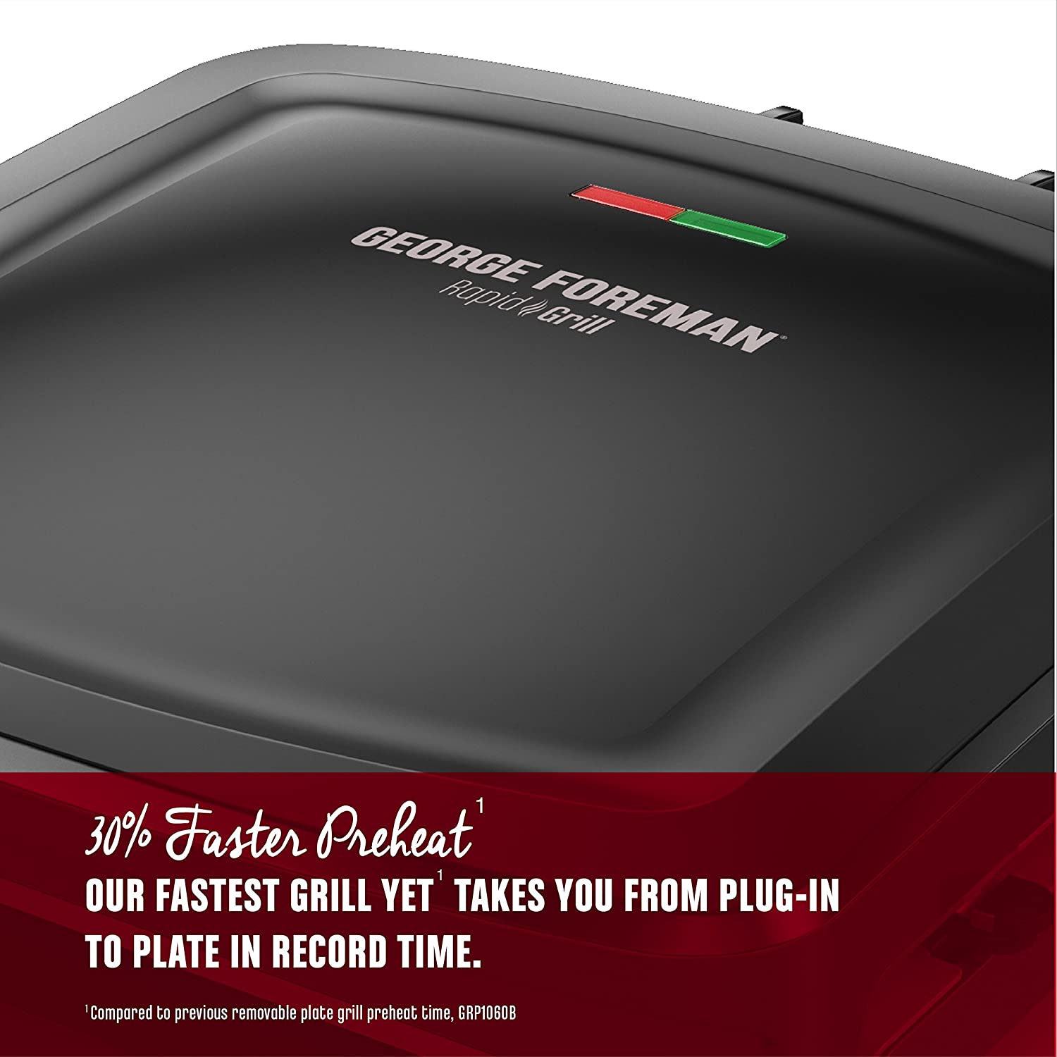 George Foreman Rapid Grill Series, 5-Serving Removable Plate Electric Indoor Grill and Panini Press, Black, RPGV3801BK - JOY2ESpree
