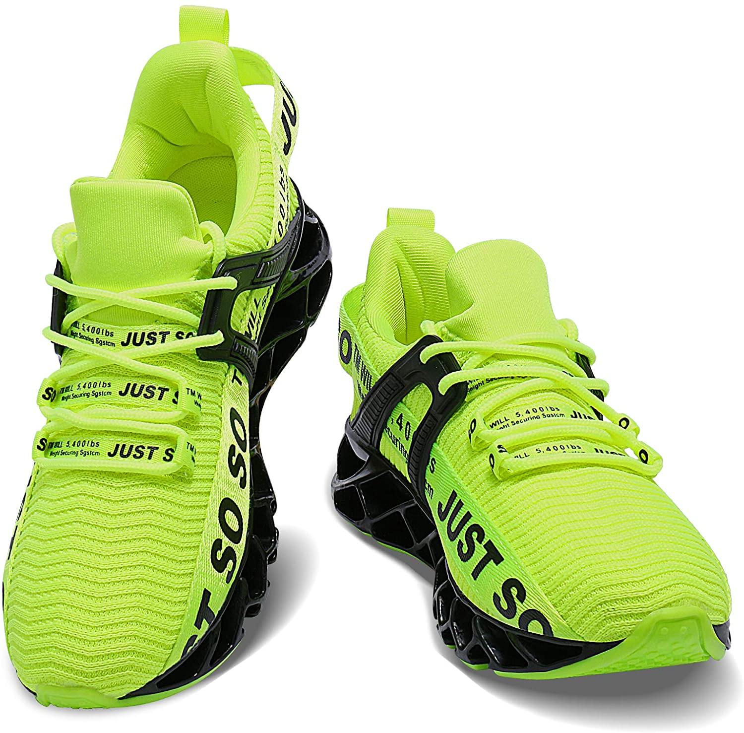 JSLEAP Mens Running Shoes Walking Non Slip Blade Type Sneakers
