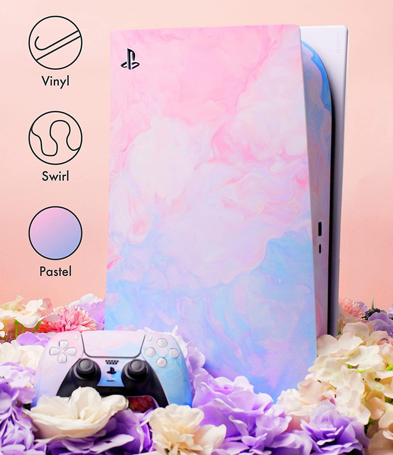 Watercolor Swirl PS5 Skin | Cute Pastel Vinyl Cover Wrap Sticker Full Set Console Controller - JOY2ESpree