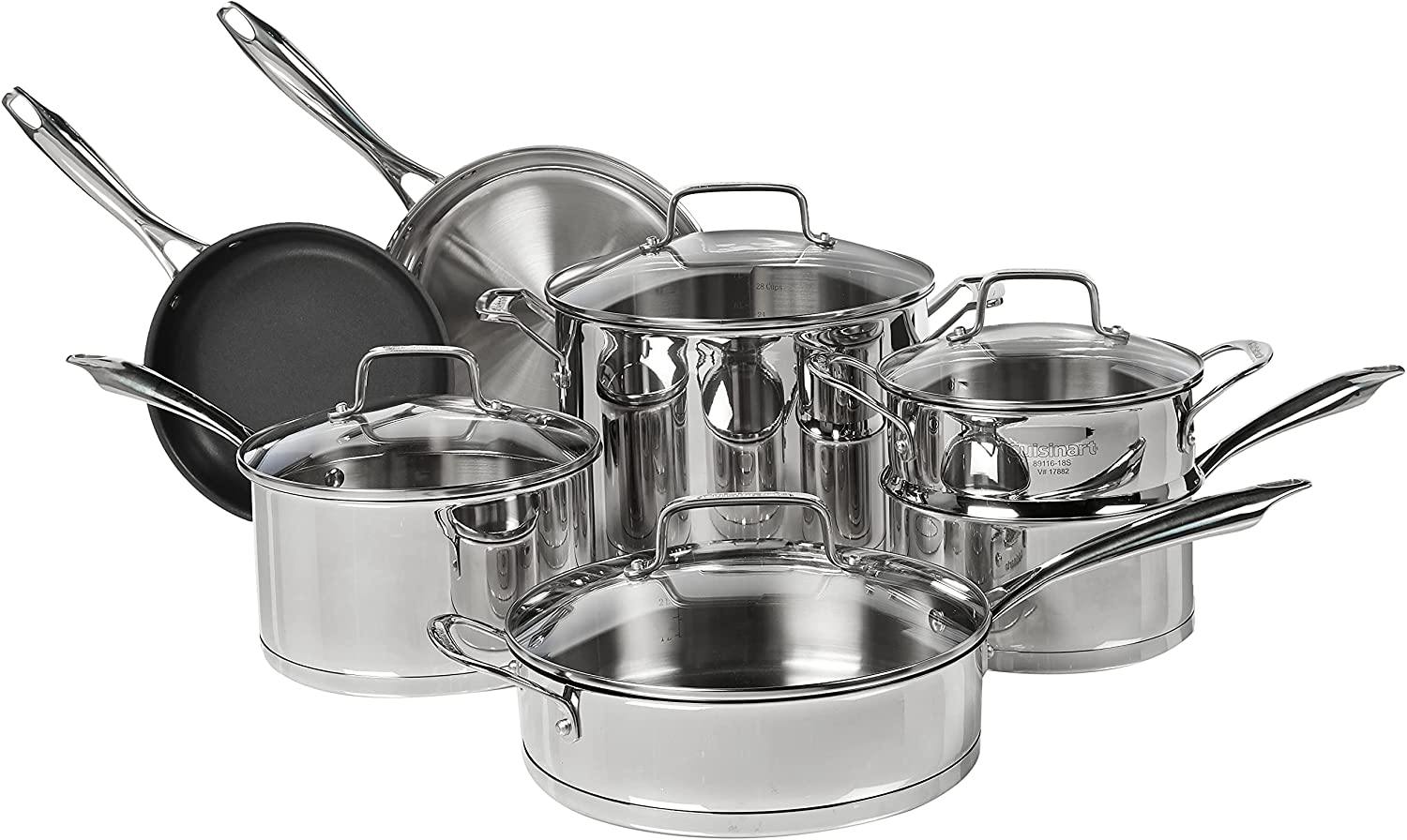Cuisinart 11-Piece Professional Stainless Cookware Set - JOY2ESpree