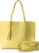 
                        
                          Load image into Gallery viewer, Minimalist Clean Cut Pebbled Faux Leather Tote Womens Shoulder Handbag
                        
                      