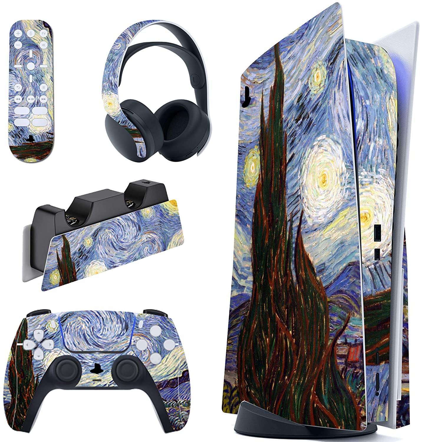 PlayVital Orange Star Universe Full Set Skin Decal for PS5 Console Disk Edition - JOY2ESpree