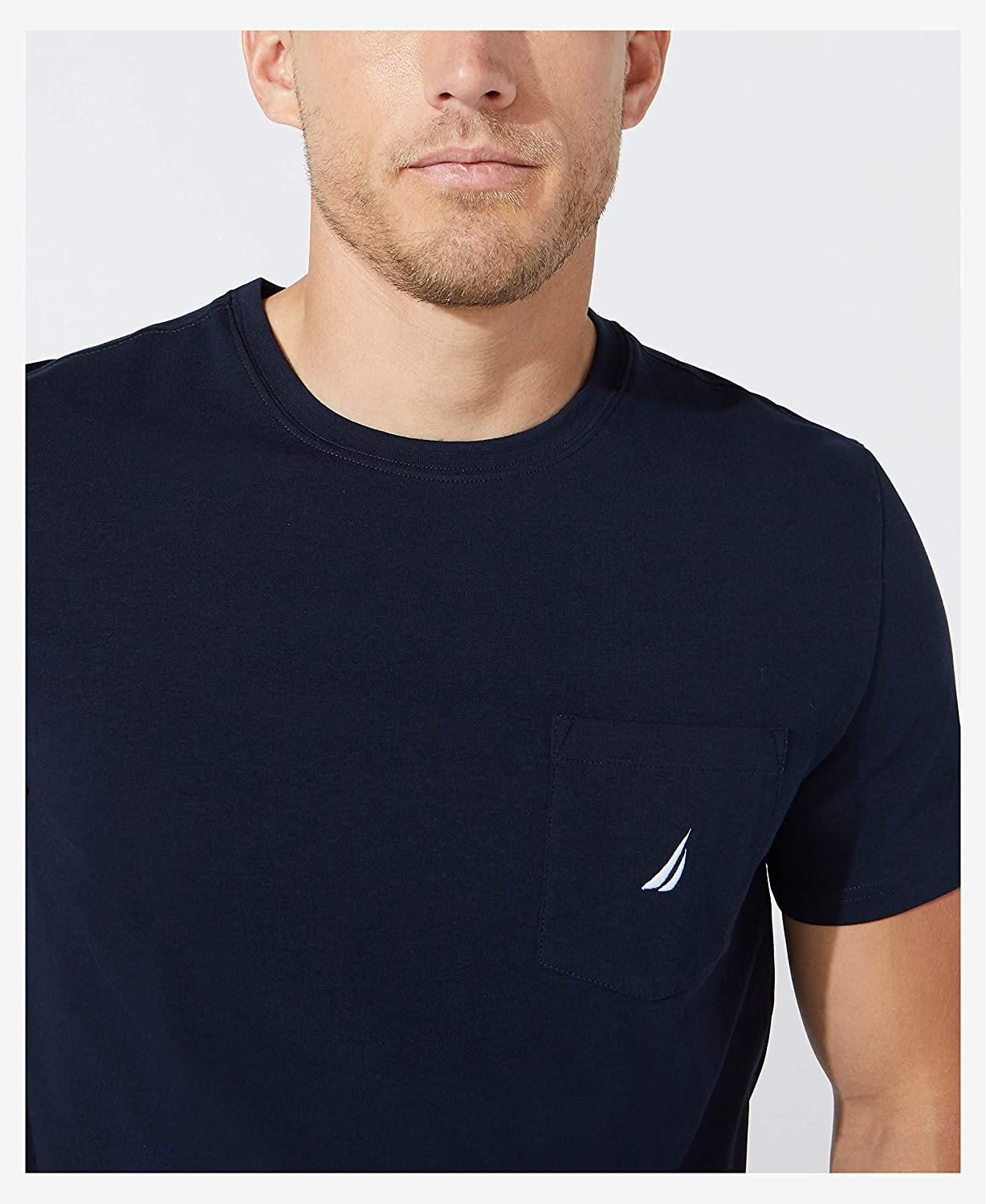 Nautica Men's Solid Crew Neck Short-Sleeve Pocket T-Shirt - JOY2ESpree