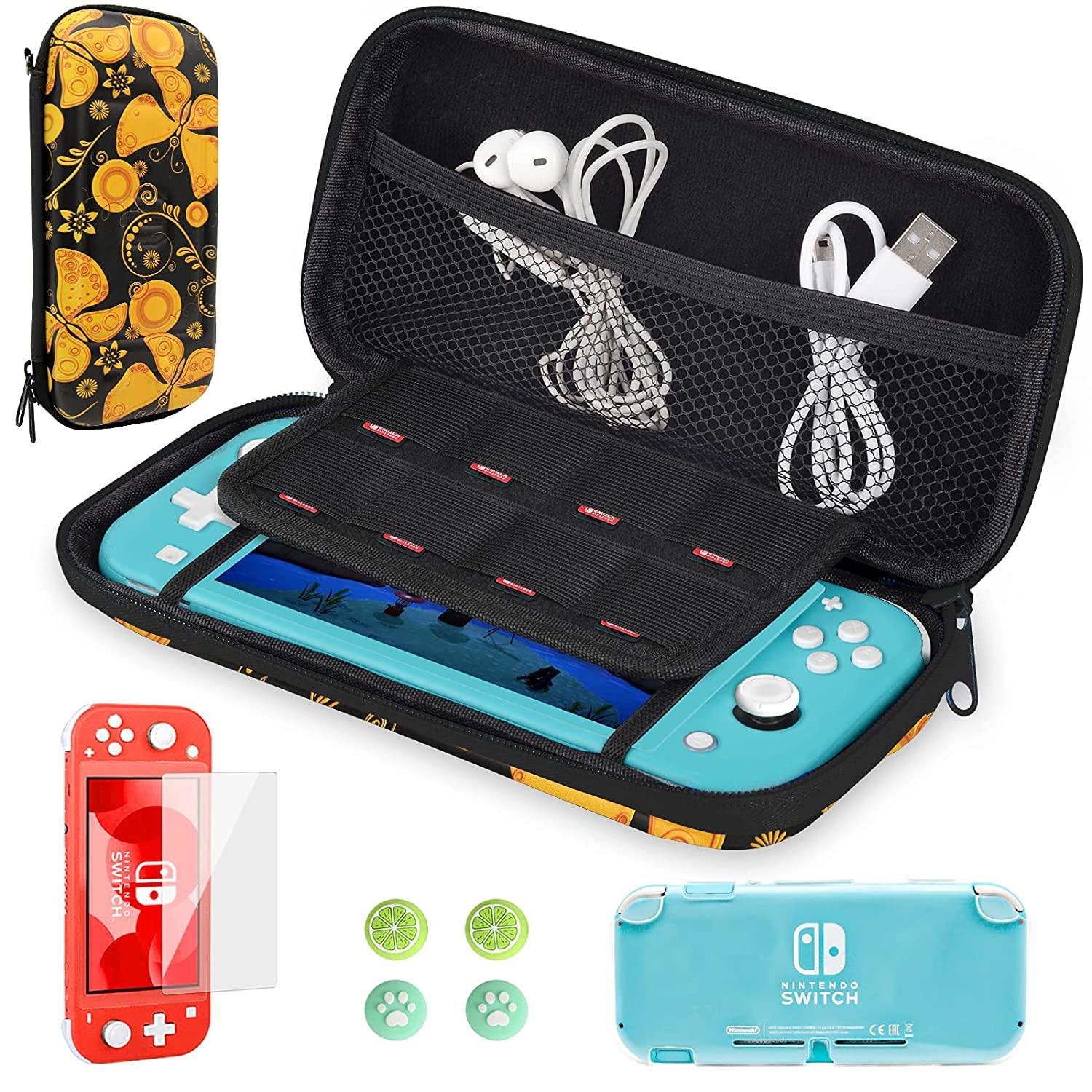 CoBak Carrying Case for Nintendo Switch Lite - with 1 Screen Protector, 1 Grip Case and 4 Thumb Grip Caps. - JOY2ESpree