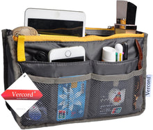 
                        
                          Load image into Gallery viewer, Vercord Purse Organizer Insert for Handbags Bag Organizers Inside Tote Pocketbook Women Nurse Nylon 13 Pockets Black Medium
                        
                      
