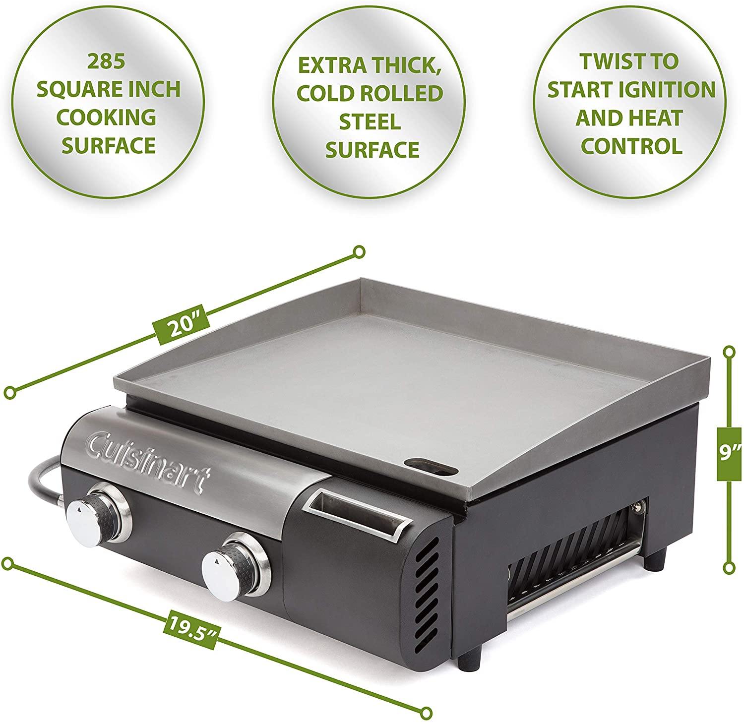 Cuisinart CGG-888 Grill Stainless Steel Lid 22-Inch Round Outdoor Flat Top Gas, 360° Griddle Cooking Center - JOY2ESpree