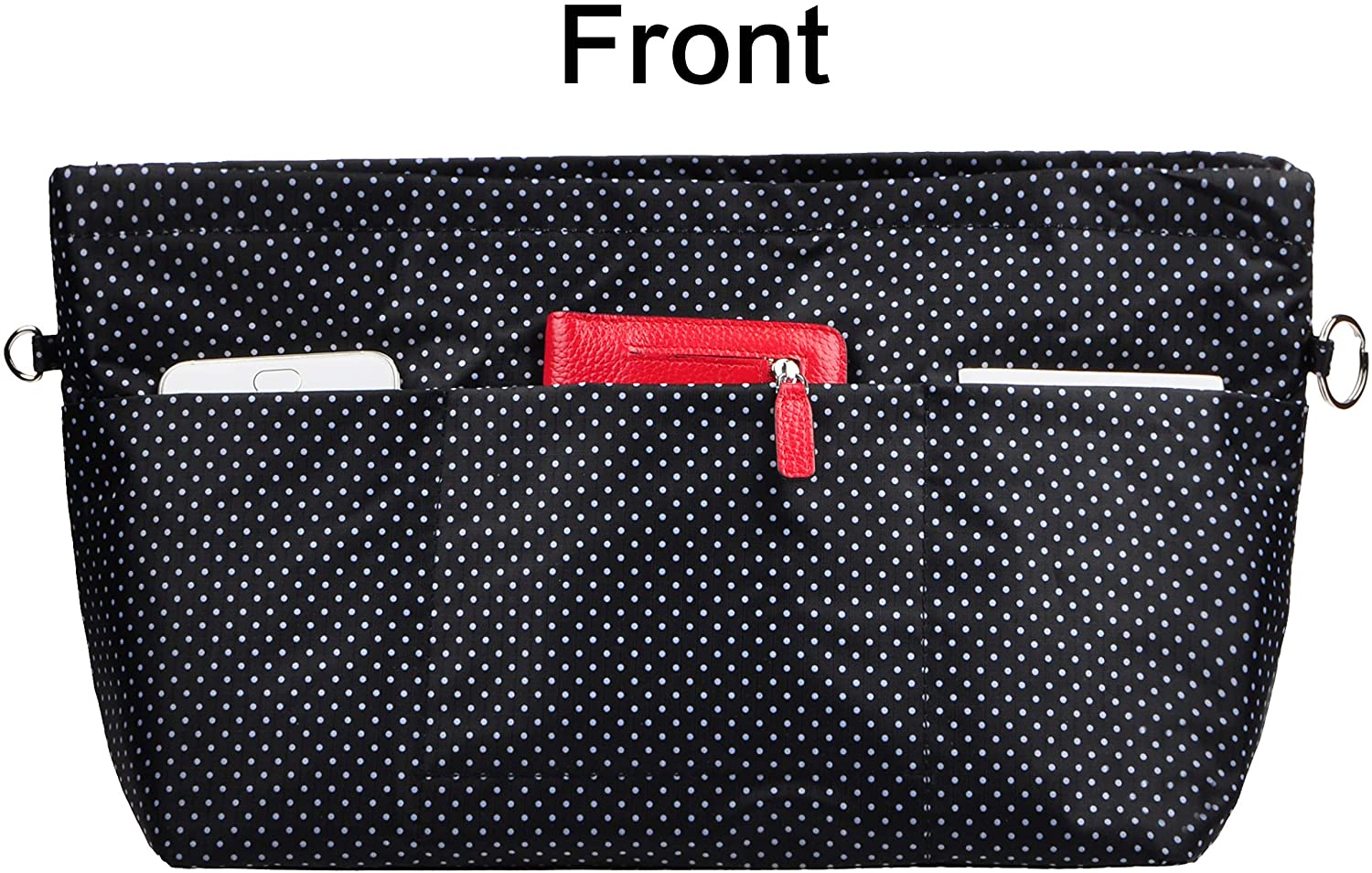 Vercord Purse Organizer Insert Bag Tote Handbags Pocketbook Inserts Organizers Zipper 11 Pockets Black Medium