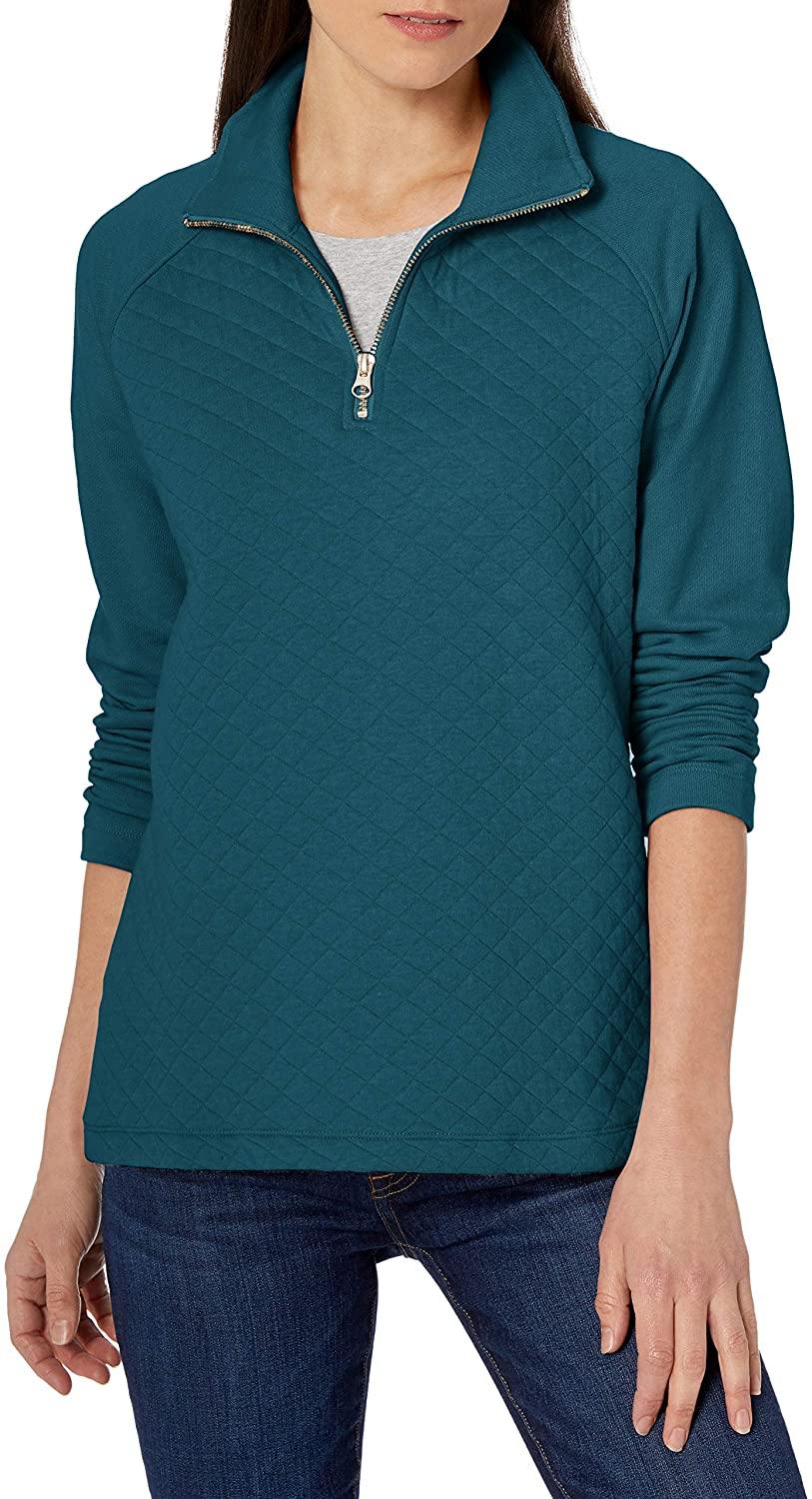 Jag Jeans Women's Theresa Quarter Zip Brushed Terry Top