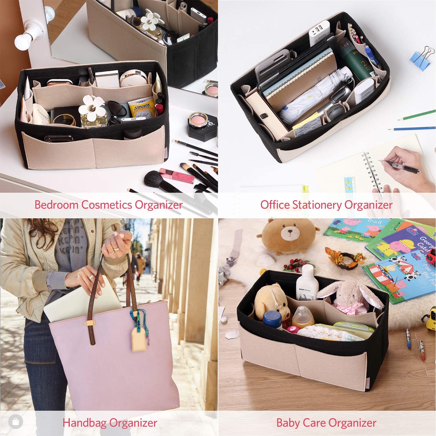 Felt Purse Organizer, Bag in Bag Organizer For Tote & Handbag Speedy Neverfull, Medium Large Extra Large