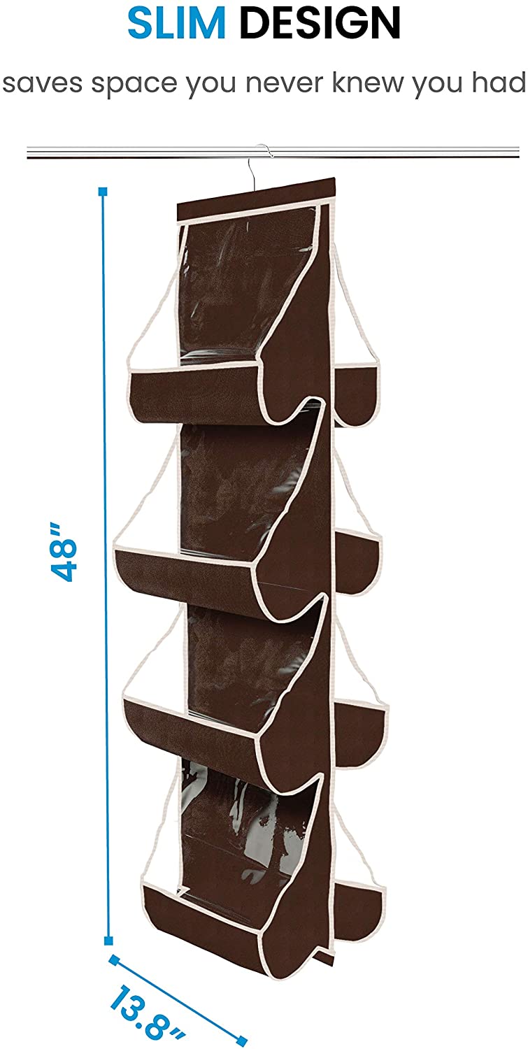 Zober Hanging Purse Organizer For Closet Clear Handbag Organizer
