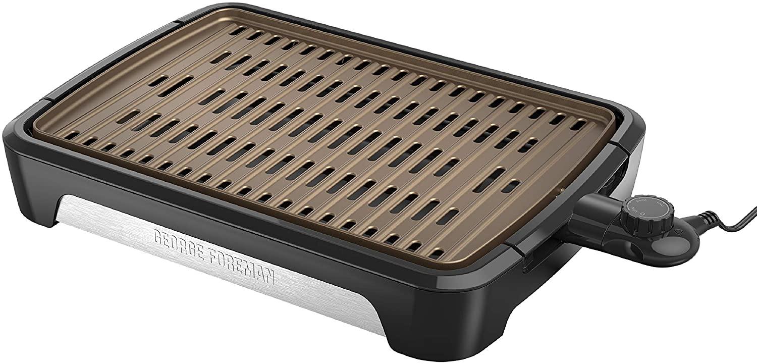 George Foreman GFS0090SB Open Grate Smokeless Grill, Black, Family Size - JOY2ESpree