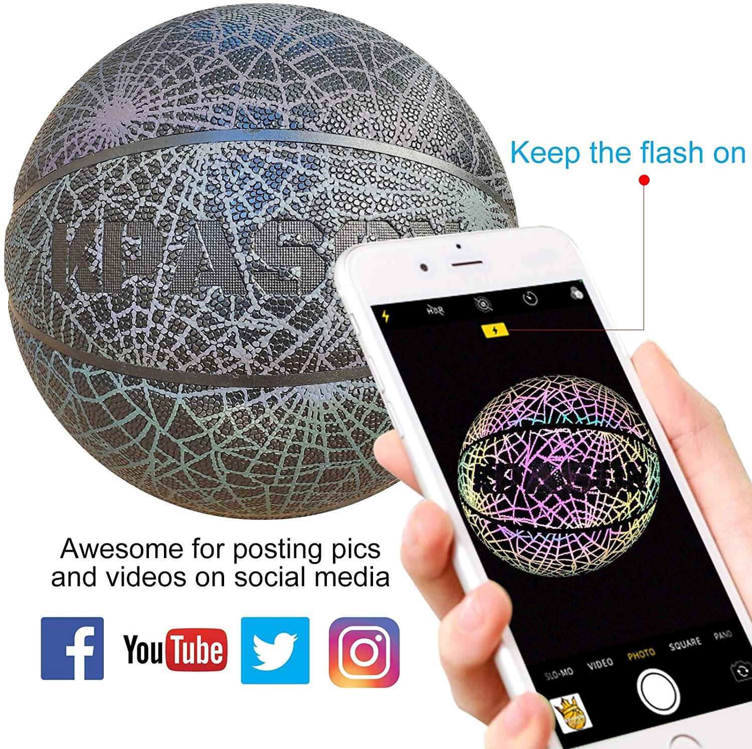KPASON Basketball Holographic Glow in The Dark Basketball - JOY2ESpree