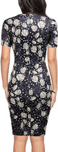 
                        
                          Load image into Gallery viewer, FORTRIC Women Printing Church Business Office Work Elegant Bodycon Pencil Dress
                        
                      