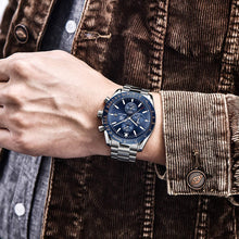 
                        
                          Muat gambar ke penampil Galeri, BENYAR Chronograph Mens Watch Quartz Movement 30M Waterproof | Leather Watch Strap
                        
                      