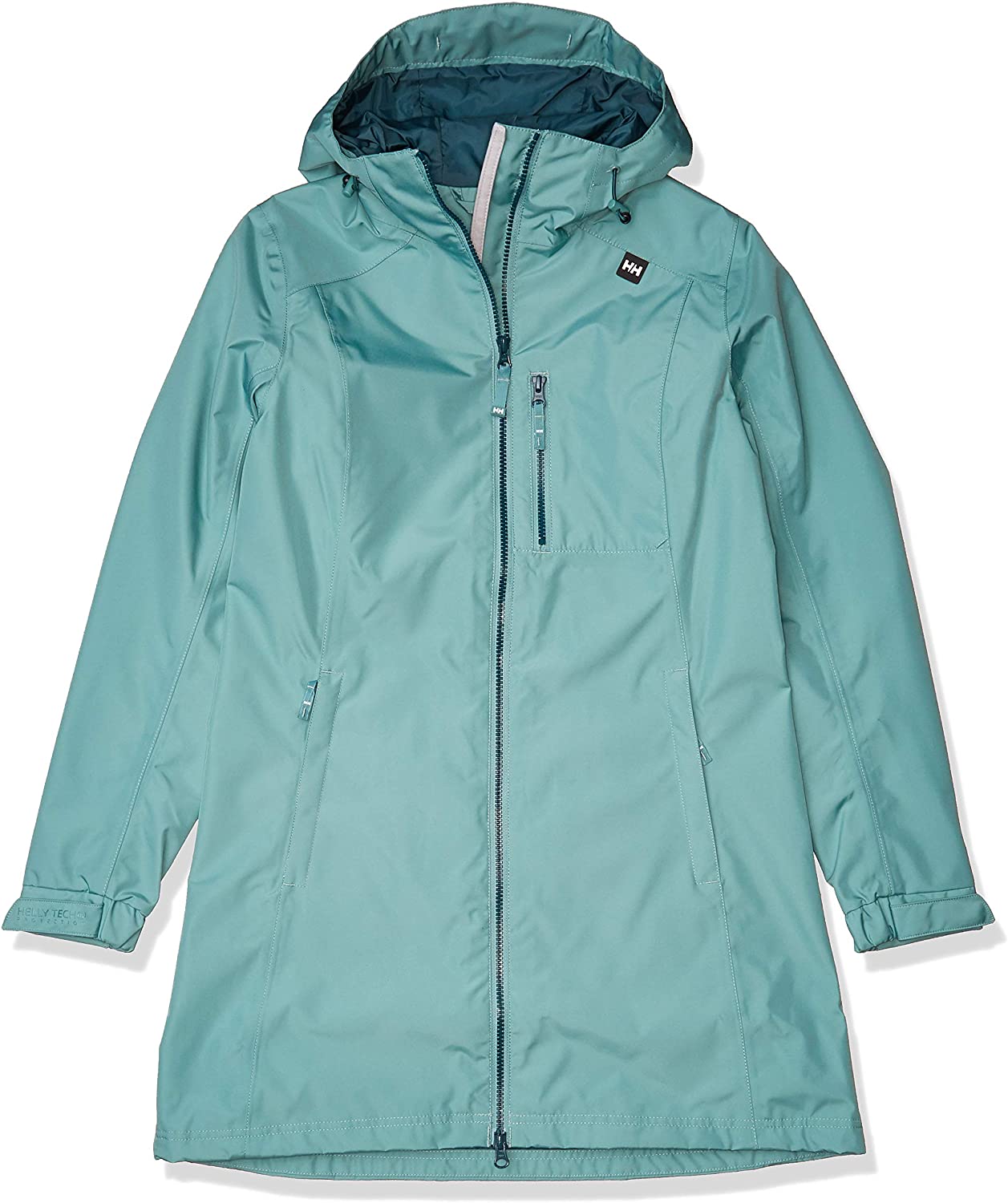 Helly-Hansen Women's Long Belfast Waterproof Windproof Breathable Raincoat Jacket With Hood