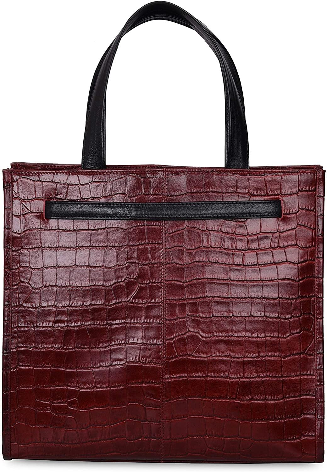 Antonio Valeria Emma Croco Print Leather Tote Bag For Women - JOY2ESpree