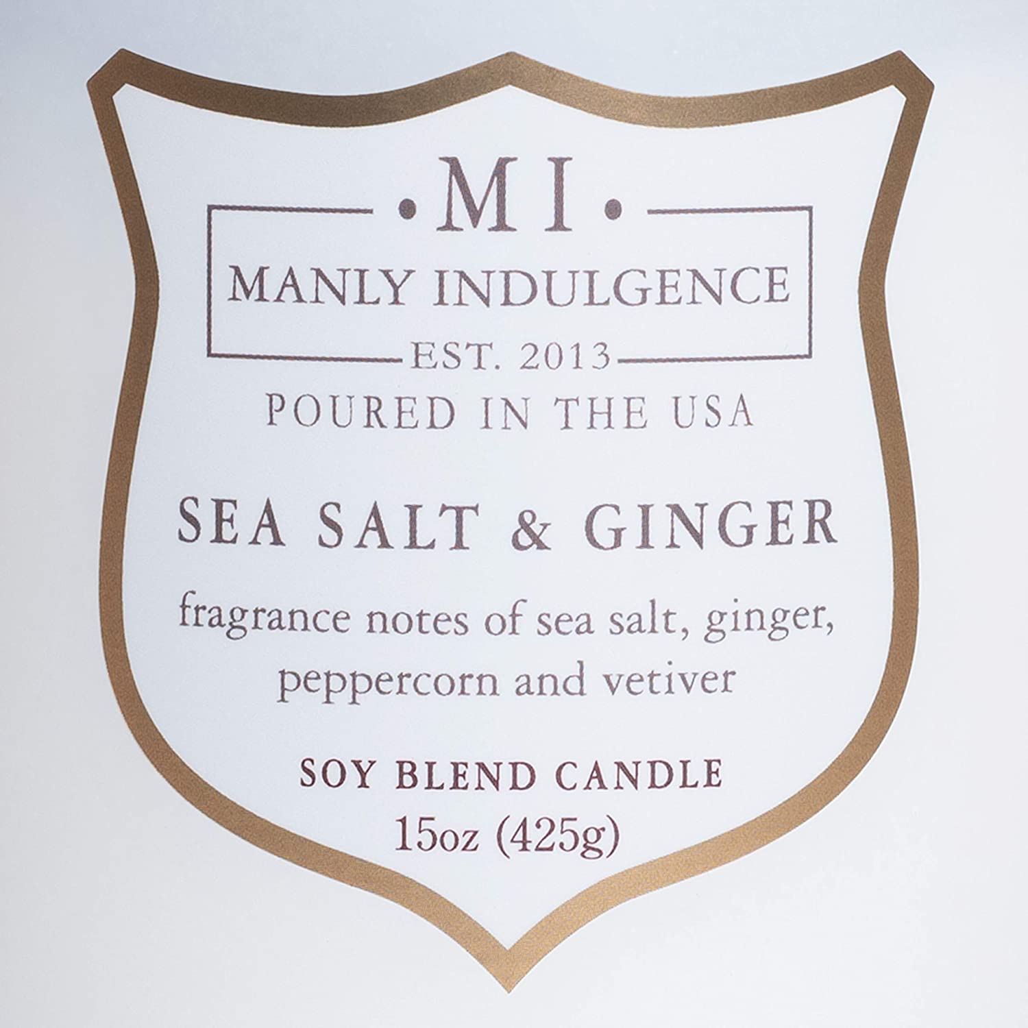 Manly Indulgence Sea Salt & Ginger Scented Jar Candle, 15 Oz, White