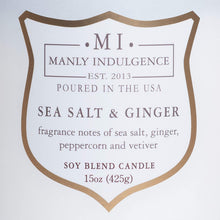 
                        
                          Load image into Gallery viewer, Manly Indulgence Sea Salt &amp; Ginger Scented Jar Candle, 15 Oz, White
                        
                      