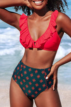 
                        
                          गैलरी व्यूवर में इमेज लोड करें, CUPSHE Women's High Waist Bikini Swimsuit Ruffle Floral Print Two Piece Bathing Suit
                        
                      