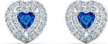 
                        
                          Load image into Gallery viewer, SWAROVSKI Women's One Heart Jewelry Collection, Rhodium Finish, Blue Crystals, Clear Crystals - JOY2ESpree
                        
                      