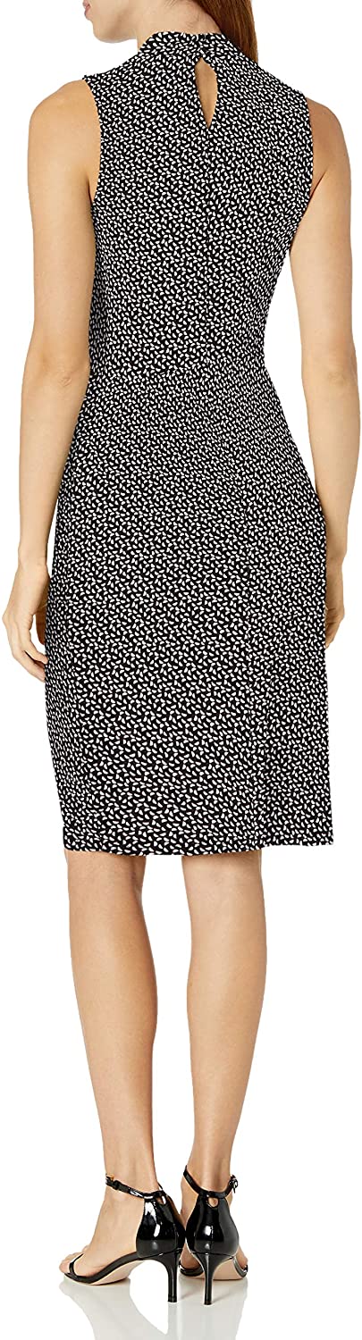 Amazon Brand - Lark & Ro Women's Sleeveless Crossover Twist Neck Faux Wrap Dress