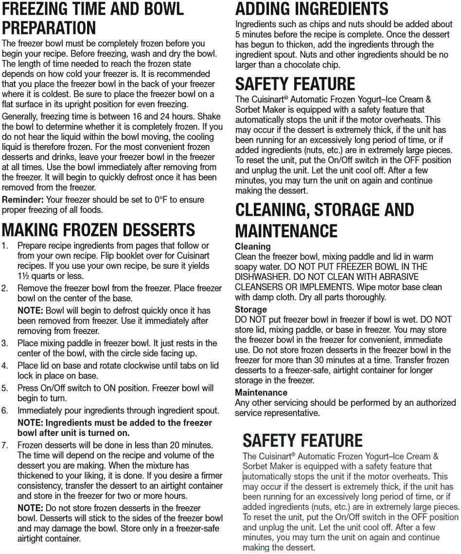 Cuisinart ICE21R Frozen Yogurt Automatic Ice Cream and Sorbet Maker,120 V, Thermoplastic, 1-1/2 qt, Red - JOY2ESpree
