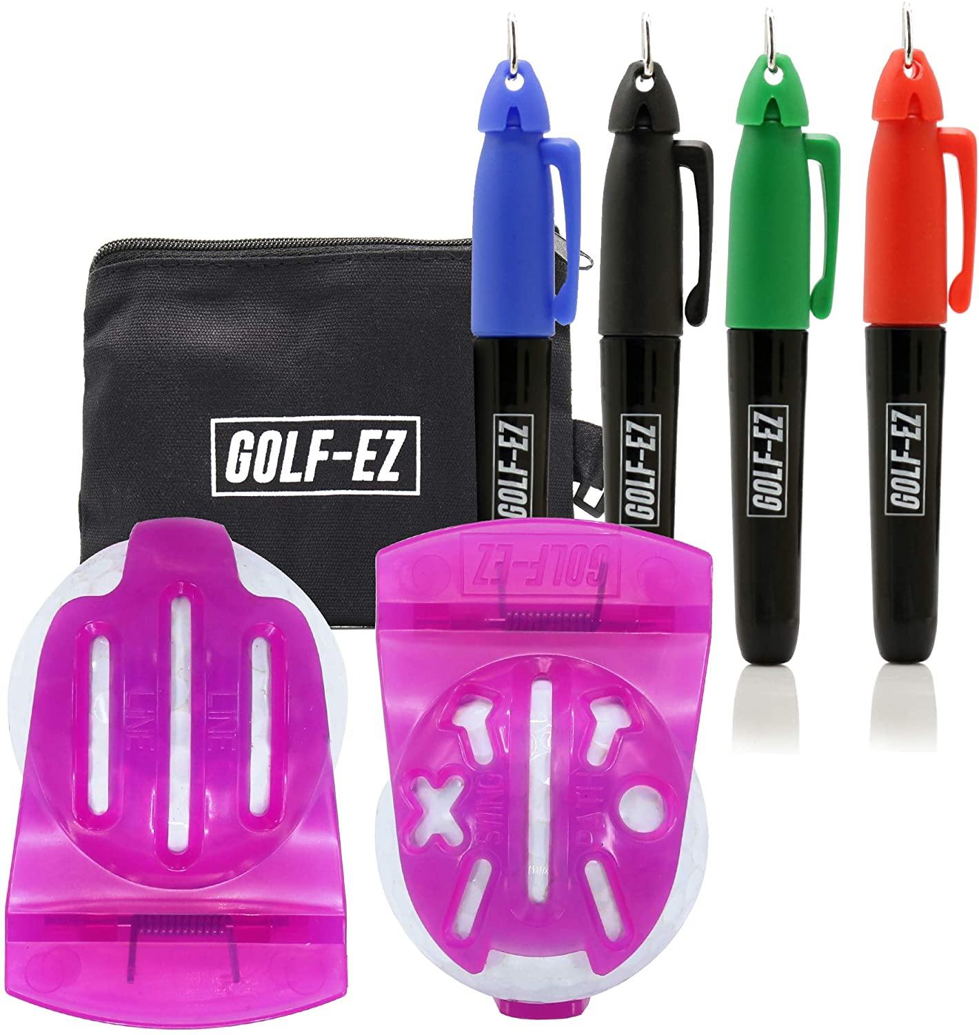 Golf-EZ TRI-LINE Golf Ball Alignment Kit with Carry Case | Swing Path Arrows & Ball Identifiers - JOY2ESpree