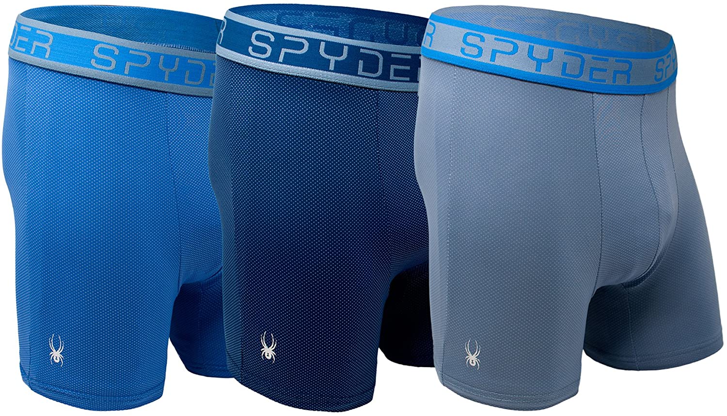 Spyder Performance Mesh Mens Boxer Briefs Sports Underwear 3 Pack for Men
