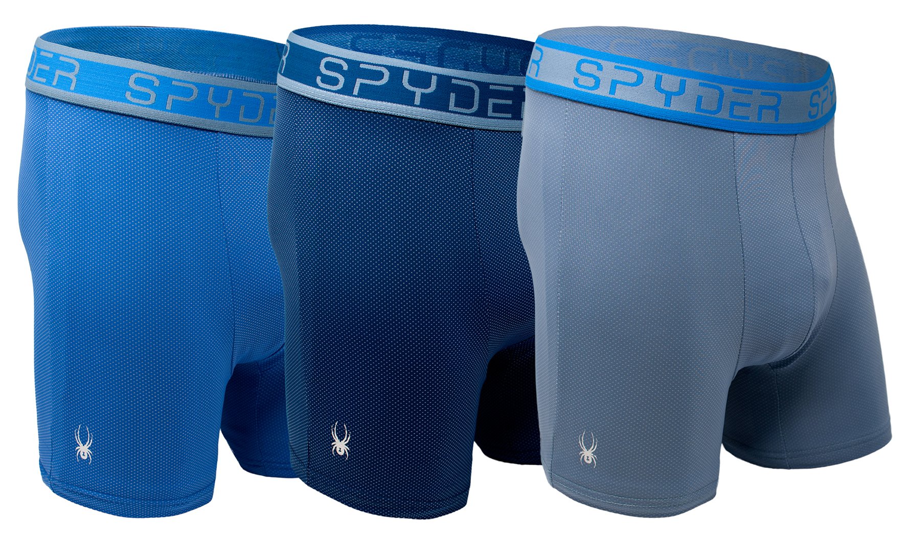 Spyder Performance Mesh Mens Boxer Briefs Sports Underwear 3 Pack for Men