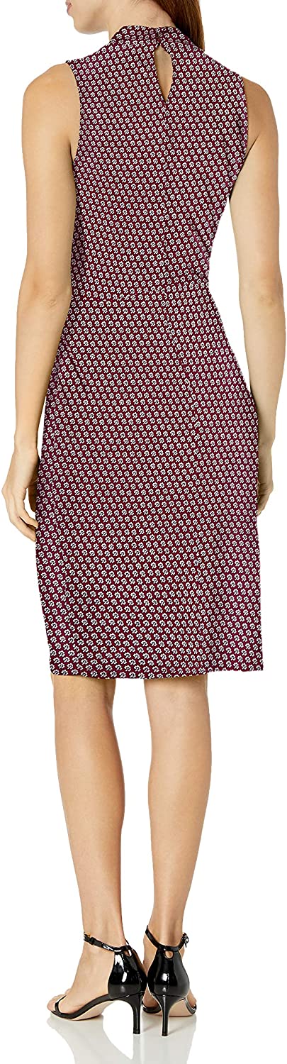 Amazon Brand - Lark & Ro Women's Sleeveless Crossover Twist Neck Faux Wrap Dress