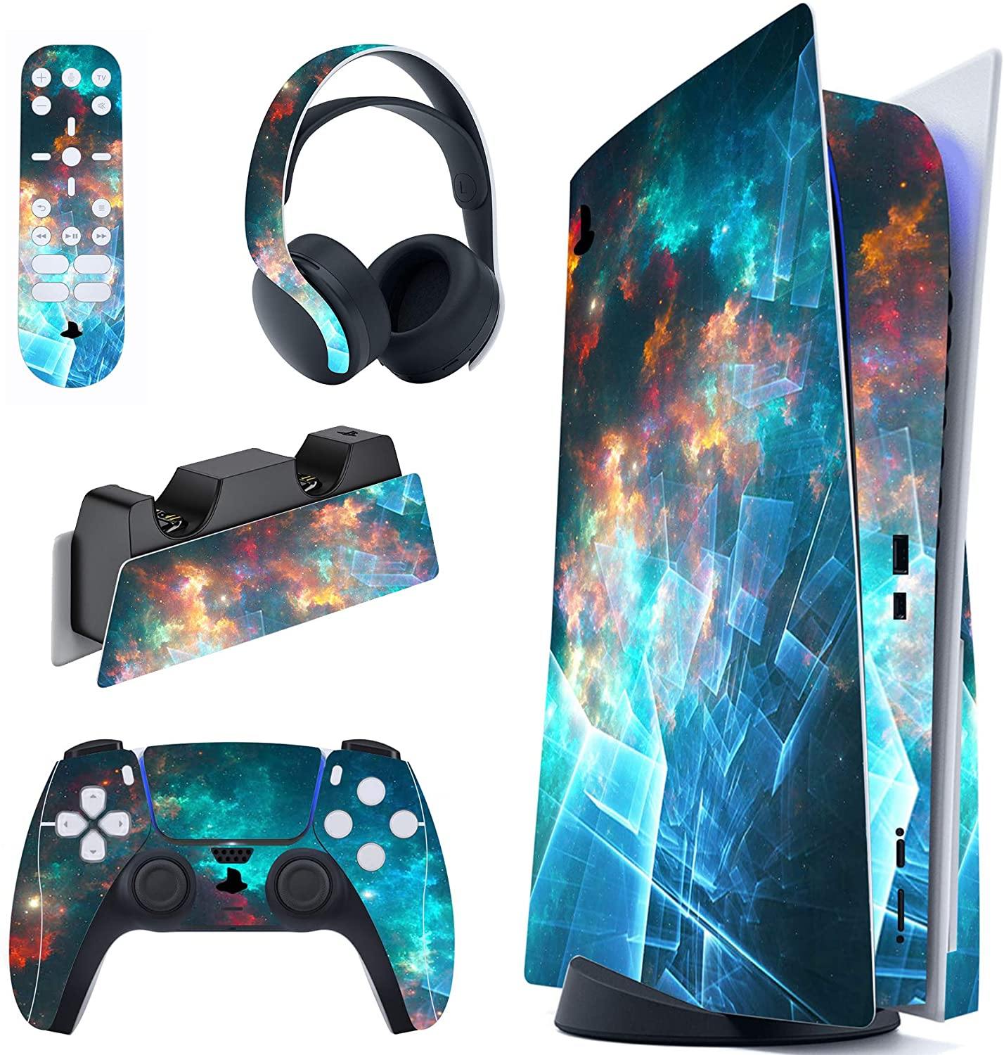 PlayVital Orange Star Universe Full Set Skin Decal for PS5 Console Disk Edition - JOY2ESpree