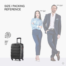 
                        
                          Load image into Gallery viewer, Samsonite Omni PC Hardside Expandable Luggage with Spinner Wheels, Black, Carry-On 20-Inch
                        
                      