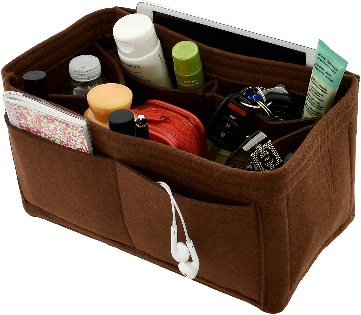 Felt Handbag Organizer Insert - Multi Pocket Bag and Tote Organizer Shaper Liner Insert