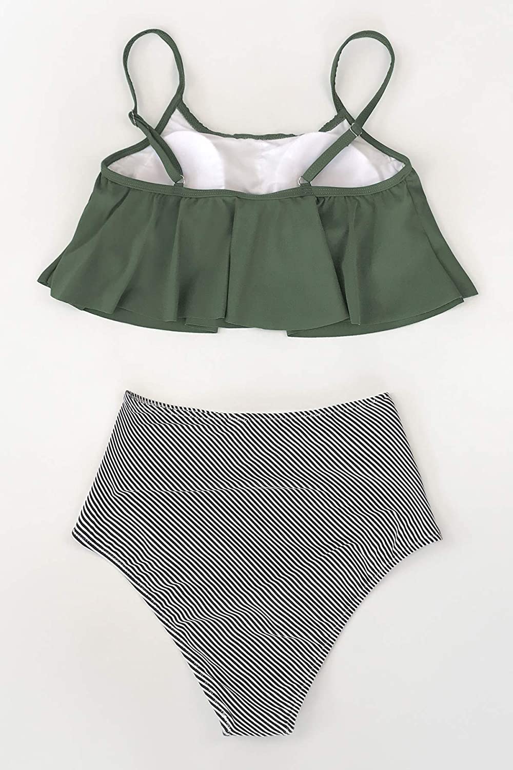 CUPSHE Women's High Waisted Falbala Bikini Set