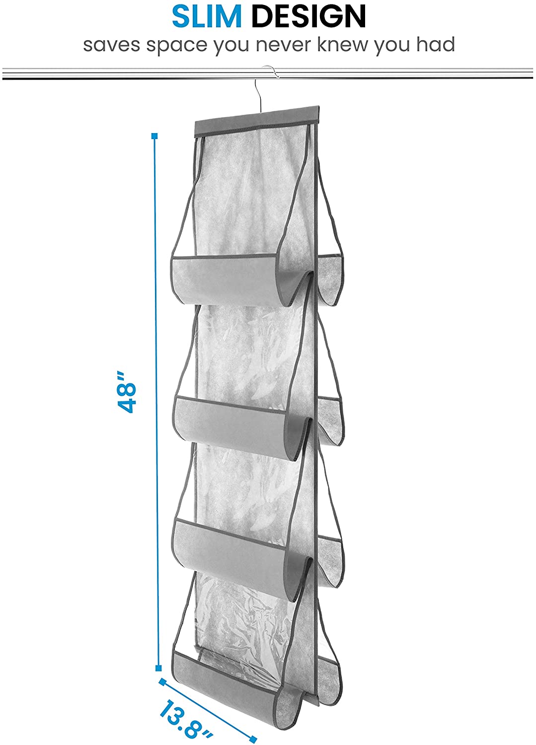 Zober Hanging Purse Organizer For Closet Clear Handbag Organizer