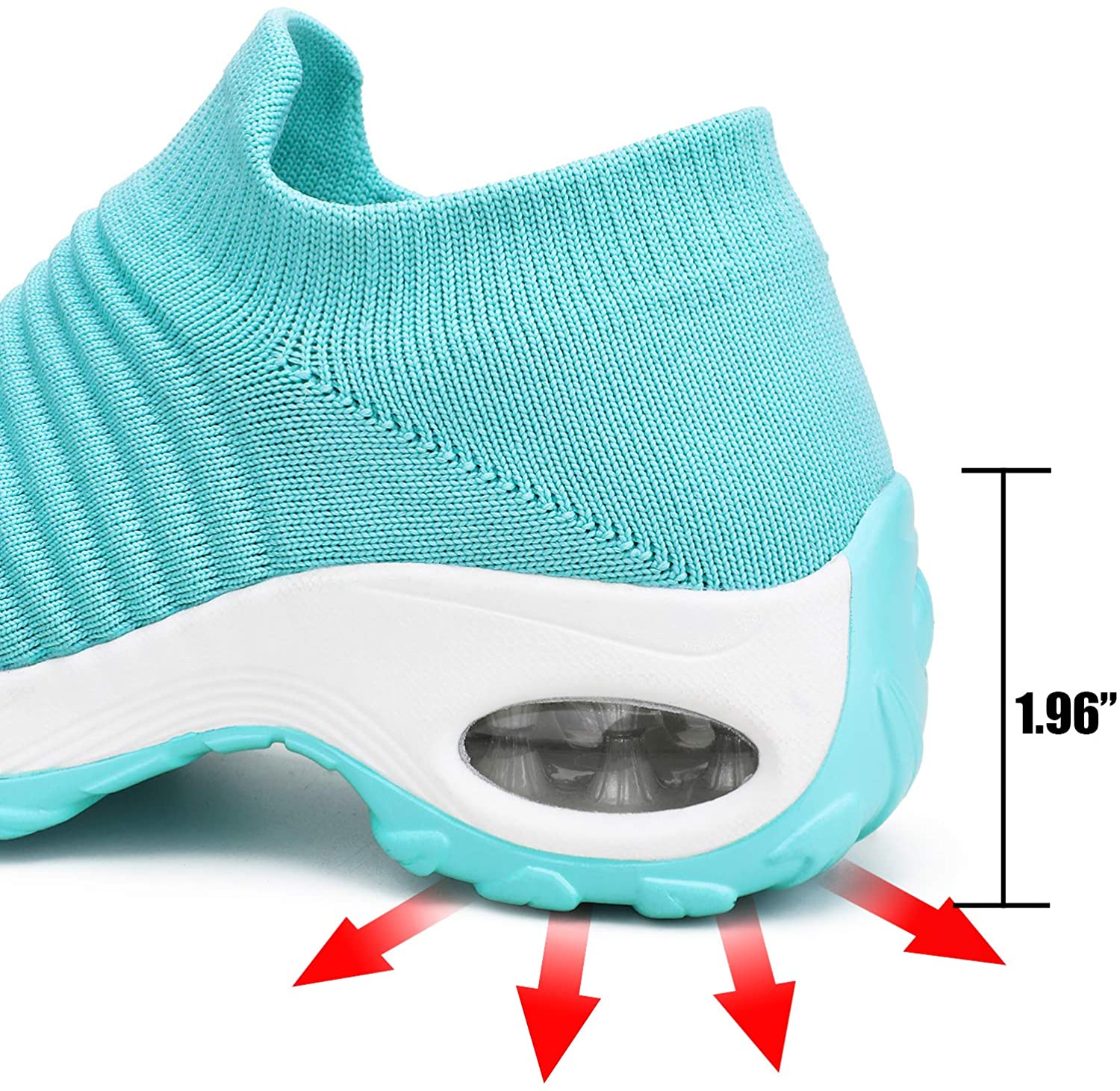 STQ Slip On Breathe Mesh Walking Shoes Women Fashion Sneakers Comfort Wedge Platform Loafers