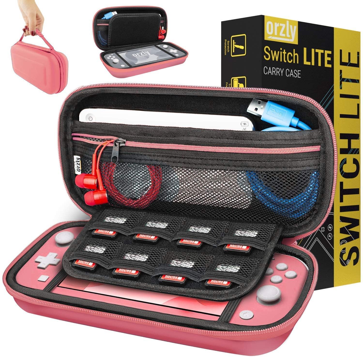 Orzly Case for Nintendo Switch Lite - Portable Travel Carry Case with Storage for Switch Lite Games & Accessories [Turquoise Blue Edition] - JOY2ESpree