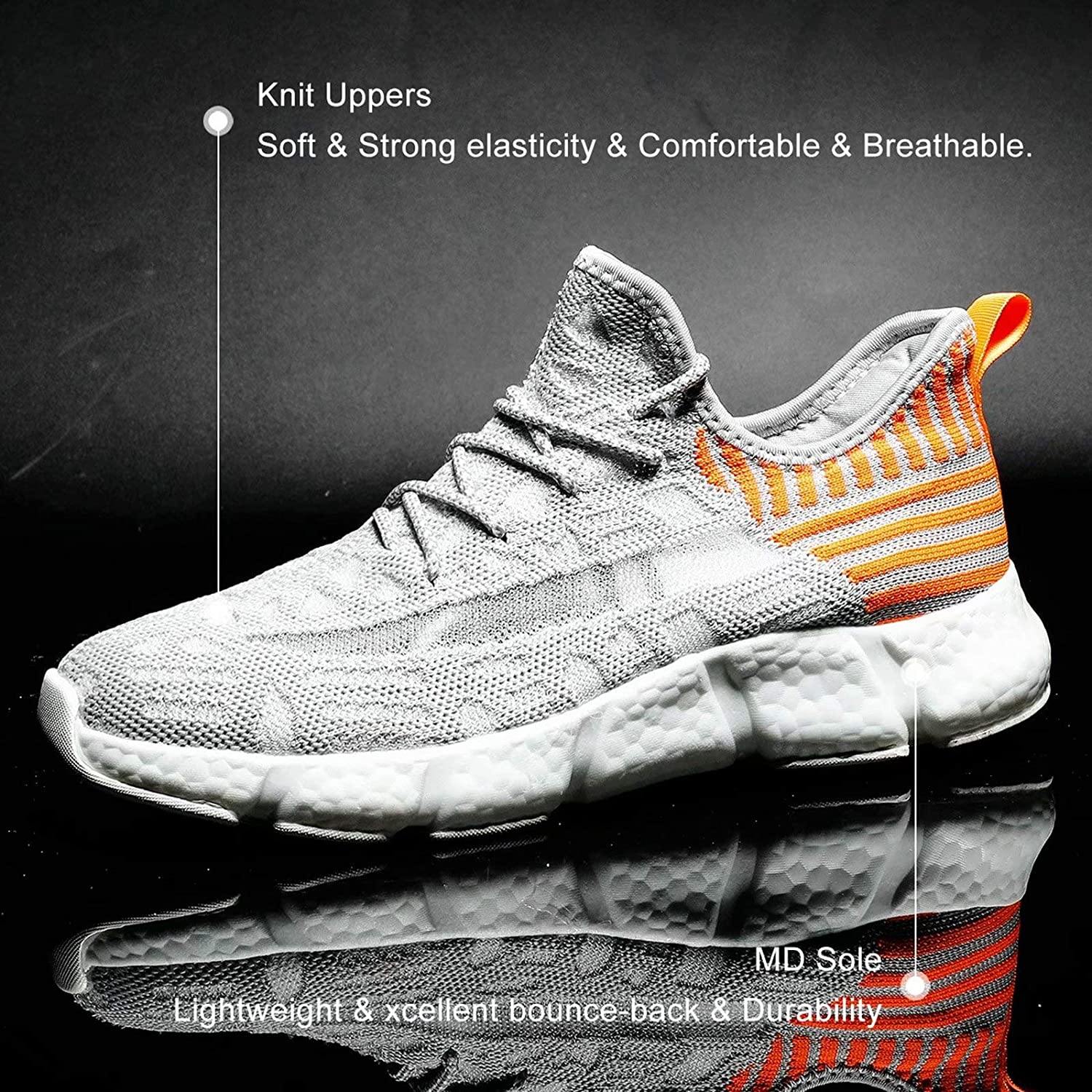 KEEZMZ Men's Running Shoes Fashion Breathable Sneakers Mesh Soft Sole Casual Athletic Lightweight