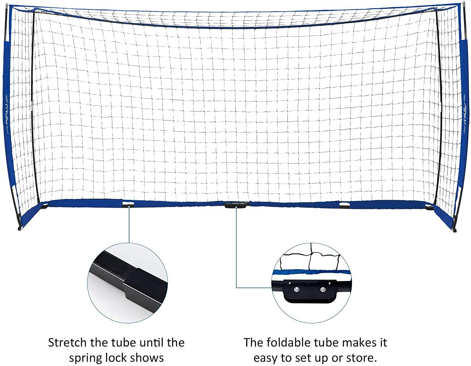 Pinty 12x6ft Soccer Goal, Knotless Kids' Soccer Net with 12pcs Soccer Cones Set in Multi Colors, Easy Setup Steel Poles and Portable Design - JOY2ESpree