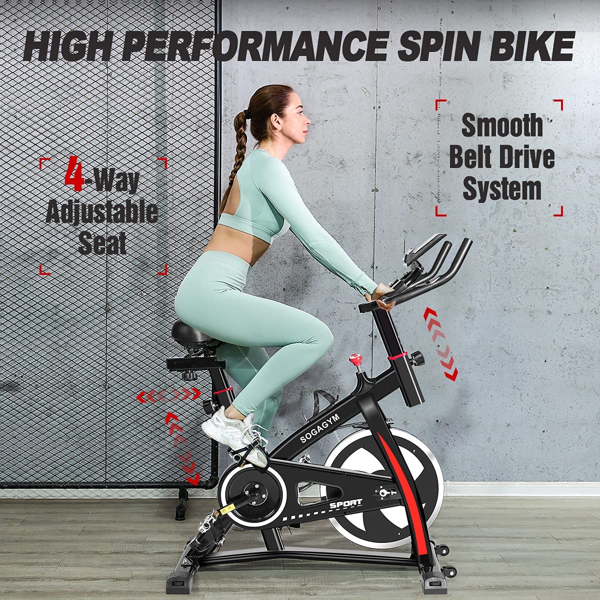 Indoor Cycling Bike Exercise Bike Stationary Bikes with Comfortable Seat Cushion & LCD Monitor for Home Office Fitness Cardio Workout - JOY2ESpree